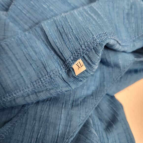 Women's Short Sleeve V-Neck Pleated Ruffle Flowy Blue Summer Dress size XL - Picture 5 of 6